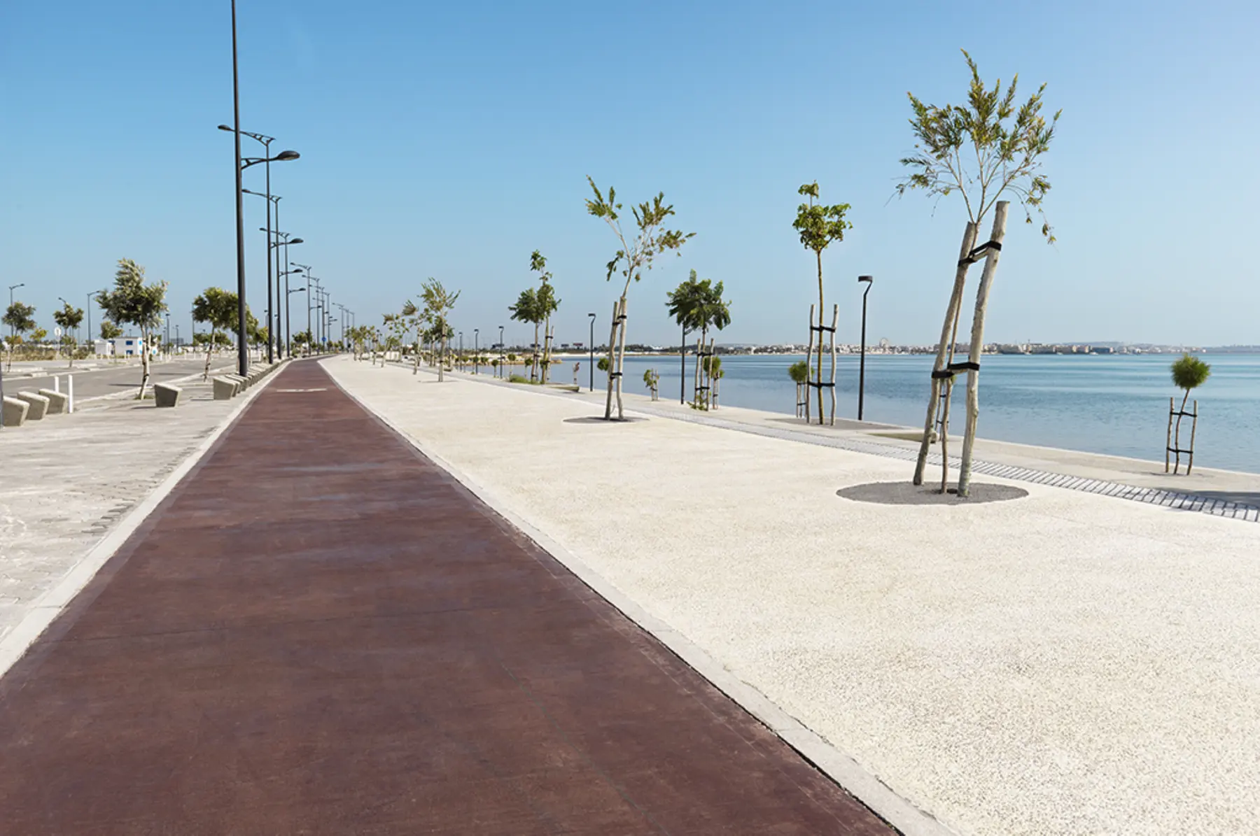 La piste cyclable et la promenade le long du lac au Lac 0