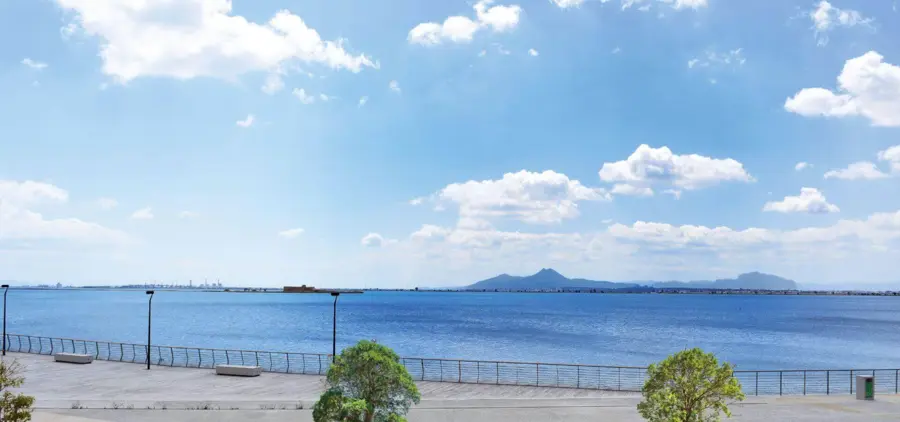 Panorama of the North Lake and Mount Boukornine from the Lac 0 shore